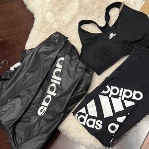 Adidas Leggings sports bra and wind breaker